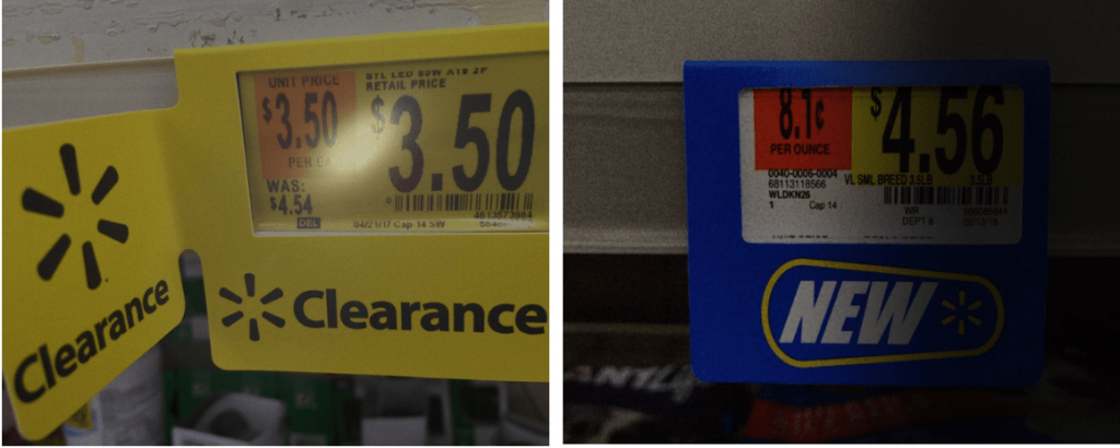 Algorithm for price tag recognition that works even with portable data terminals