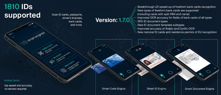 Smart Engines SDK 1.7.0 brings OCR to new EU IDs and 2X speed up of freeform credit cards scanning 