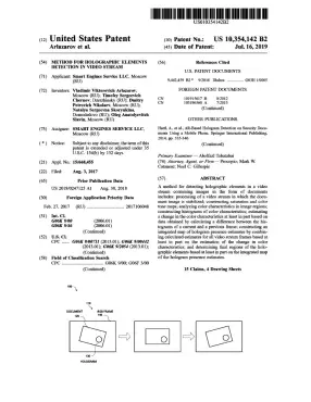 Method for holographic elements detection in video stream
